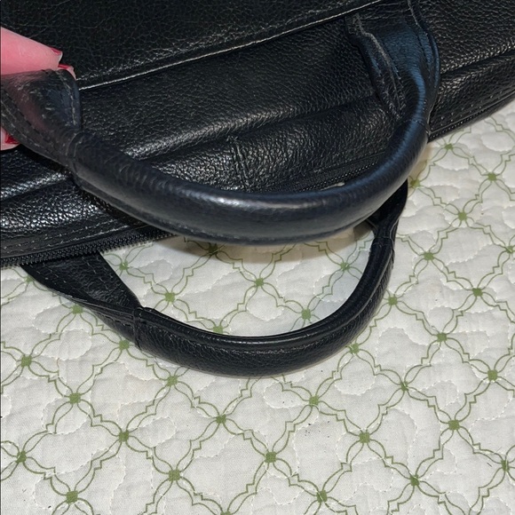 Mclein Black Leather Men's Briefcase - Picture 10 of 12